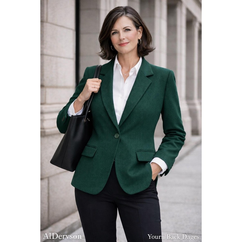 STAR C.C.C. Green Wool Blend Blazer Jacket Lined Tailored Fit Large